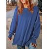 imageSHEWIN Womens Sweatshirt Casual Long Sleeve Crewneck Lightweight Pullover Tops Loose SweatshirtsE Dark Blue
