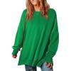 imageSHEWIN Womens Sweatshirt Casual Long Sleeve Crewneck Lightweight Pullover Tops Loose SweatshirtsE Dark Green
