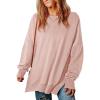 imageSHEWIN Womens Sweatshirt Casual Long Sleeve Crewneck Lightweight Pullover Tops Loose SweatshirtsE Light Pink