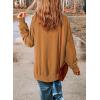 imageSHEWIN Womens Sweatshirt Casual Long Sleeve Crewneck Lightweight Pullover Tops Loose SweatshirtsE Pure Brown