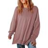 imageSHEWIN Womens Sweatshirt Casual Long Sleeve Crewneck Lightweight Pullover Tops Loose SweatshirtsE Tan