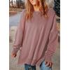 imageSHEWIN Womens Sweatshirt Casual Long Sleeve Crewneck Lightweight Pullover Tops Loose SweatshirtsE Tan