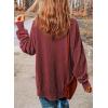 imageSHEWIN Womens Sweatshirt Casual Long Sleeve Crewneck Lightweight Pullover Tops Loose SweatshirtsM Merry Red