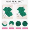 imageSHEWIN Womens Two Piece Outfits Casual Short Sleeve Knit Sweater Tops Matching Wide Leg Pants Tracksuit Lounge SetsDark Green