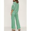 imageSHEWIN Womens Two Piece Outfits Casual Short Sleeve Knit Sweater Tops Matching Wide Leg Pants Tracksuit Lounge SetsLight Green