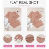 imageSHEWIN Womens Two Piece Outfits Casual Short Sleeve Knit Sweater Tops Matching Wide Leg Pants Tracksuit Lounge SetsLight Pink
