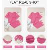 imageSHEWIN Womens Two Piece Outfits Casual Short Sleeve Knit Sweater Tops Matching Wide Leg Pants Tracksuit Lounge SetsPink