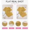 imageSHEWIN Womens Two Piece Outfits Casual Short Sleeve Knit Sweater Tops Matching Wide Leg Pants Tracksuit Lounge SetsYellow