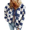 imageSHEWIN Jackets For Women Causal Sherpa Fall Jacket Loose Button Down Plaid Winter CoatsAshleigh Blue Run Big  Order One Size Down