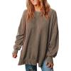 imageSHEWIN Womens Sweatshirt Casual Long Sleeve Crewneck Lightweight Pullover Tops Loose SweatshirtsD Coffee