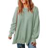 imageSHEWIN Womens Sweatshirt Casual Long Sleeve Crewneck Lightweight Pullover Tops Loose SweatshirtsD Light Green