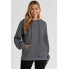 imageSHEWIN Womens Hoodies Casual Long Sleeve Drawstring Waffle Pullover Tops Loose Hooded Sweatshirt with PocketBdark Grey