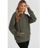 imageSHEWIN Womens Hoodies Casual Long Sleeve Drawstring Waffle Pullover Tops Loose Hooded Sweatshirt with PocketBgreen