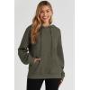 imageSHEWIN Womens Hoodies Casual Long Sleeve Drawstring Waffle Pullover Tops Loose Hooded Sweatshirt with PocketBgreen