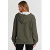 imageSHEWIN Womens Hoodies Casual Long Sleeve Drawstring Waffle Pullover Tops Loose Hooded Sweatshirt with PocketBgreen