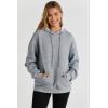 imageSHEWIN Womens Hoodies Casual Long Sleeve Drawstring Waffle Pullover Tops Loose Hooded Sweatshirt with PocketBgrey