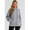 imageSHEWIN Womens Hoodies Casual Long Sleeve Drawstring Waffle Pullover Tops Loose Hooded Sweatshirt with PocketBgrey