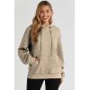 imageSHEWIN Womens Hoodies Casual Long Sleeve Drawstring Waffle Pullover Tops Loose Hooded Sweatshirt with PocketBkhaki