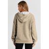 imageSHEWIN Womens Hoodies Casual Long Sleeve Drawstring Waffle Pullover Tops Loose Hooded Sweatshirt with PocketBkhaki