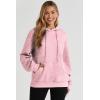 imageSHEWIN Womens Hoodies Casual Long Sleeve Drawstring Waffle Pullover Tops Loose Hooded Sweatshirt with PocketBpink