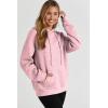 imageSHEWIN Womens Hoodies Casual Long Sleeve Drawstring Waffle Pullover Tops Loose Hooded Sweatshirt with PocketBpink