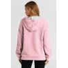 imageSHEWIN Womens Hoodies Casual Long Sleeve Drawstring Waffle Pullover Tops Loose Hooded Sweatshirt with PocketBpink