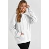 imageSHEWIN Womens Hoodies Casual Long Sleeve Drawstring Waffle Pullover Tops Loose Hooded Sweatshirt with PocketBwhite