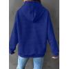 imageSHEWIN Womens Hoodies Casual Long Sleeve Drawstring Waffle Pullover Tops Loose Hooded Sweatshirt with PocketDdeep Blue