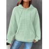imageSHEWIN Womens Hoodies Casual Long Sleeve Drawstring Waffle Pullover Tops Loose Hooded Sweatshirt with PocketDmint Green