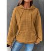 imageSHEWIN Womens Hoodies Casual Long Sleeve Drawstring Waffle Pullover Tops Loose Hooded Sweatshirt with PocketDyellow