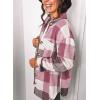 imageSHEWIN Womens Long Sleeve Plaid Shirts Flannel Lapel Button Down Shacket Jacket Coats2 Red