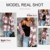 imageSHEWIN Womens Long Sleeve Plaid Shirts Flannel Lapel Button Down Shacket Jacket Coats2 Red
