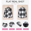 imageSHEWIN Womens Long Sleeve Plaid Shirts Flannel Lapel Button Down Shacket Jacket CoatsA Black Grey