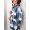 imageSHEWIN Womens Long Sleeve Plaid Shirts Flannel Lapel Button Down Shacket Jacket CoatsA Blue