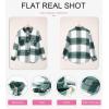 imageSHEWIN Womens Long Sleeve Plaid Shirts Flannel Lapel Button Down Shacket Jacket CoatsA Green