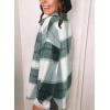 imageSHEWIN Womens Long Sleeve Plaid Shirts Flannel Lapel Button Down Shacket Jacket CoatsA Green
