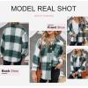 imageSHEWIN Womens Long Sleeve Plaid Shirts Flannel Lapel Button Down Shacket Jacket CoatsA Green