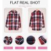 imageSHEWIN Womens Long Sleeve Plaid Shirts Flannel Lapel Button Down Shacket Jacket CoatsB Red