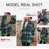 imageSHEWIN Womens Long Sleeve Plaid Shirts Flannel Lapel Button Down Shacket Jacket CoatsC Green