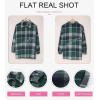 imageSHEWIN Womens Long Sleeve Plaid Shirts Flannel Lapel Button Down Shacket Jacket CoatsC Green