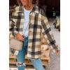 imageSHEWIN Womens Long Sleeve Plaid Shirts Flannel Lapel Button Down Shacket Jacket CoatsC2 Black