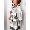 imageSHEWIN Womens Long Sleeve Plaid Shirts Flannel Lapel Button Down Shacket Jacket CoatsGrey