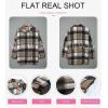 imageSHEWIN Womens Long Sleeve Plaid Shirts Flannel Lapel Button Down Shacket Jacket CoatsMulticolor