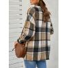 imageSHEWIN Womens Long Sleeve Plaid Shirts Flannel Lapel Button Down Shacket Jacket CoatsMulticolor