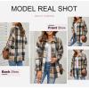 imageSHEWIN Womens Long Sleeve Plaid Shirts Flannel Lapel Button Down Shacket Jacket CoatsMulticolor