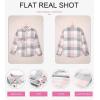 imageSHEWIN Womens Long Sleeve Plaid Shirts Flannel Lapel Button Down Shacket Jacket CoatsPink