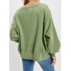 imageSHEWIN Womens Oversized Reverse Seam Sweatshirt Casual Long Sleeve Crewneck Lightweight Pullover Tops Loose SweatshirtsA Light Green