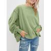 imageSHEWIN Womens Oversized Reverse Seam Sweatshirt Casual Long Sleeve Crewneck Lightweight Pullover Tops Loose SweatshirtsA Light Green