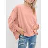 imageSHEWIN Womens Oversized Reverse Seam Sweatshirt Casual Long Sleeve Crewneck Lightweight Pullover Tops Loose SweatshirtsA Peach Blossom