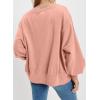imageSHEWIN Womens Oversized Reverse Seam Sweatshirt Casual Long Sleeve Crewneck Lightweight Pullover Tops Loose SweatshirtsA Peach Blossom